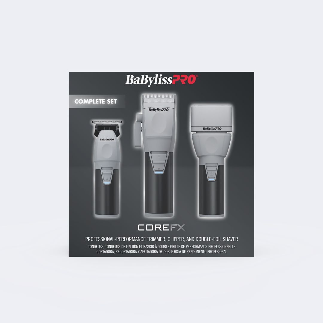 BaBylissPRO® COREFX ダブルフォイルシェーバー CoreFX Clipper, Trimmer and Double-Foil Shaver Prepack | BaBylissPRO
